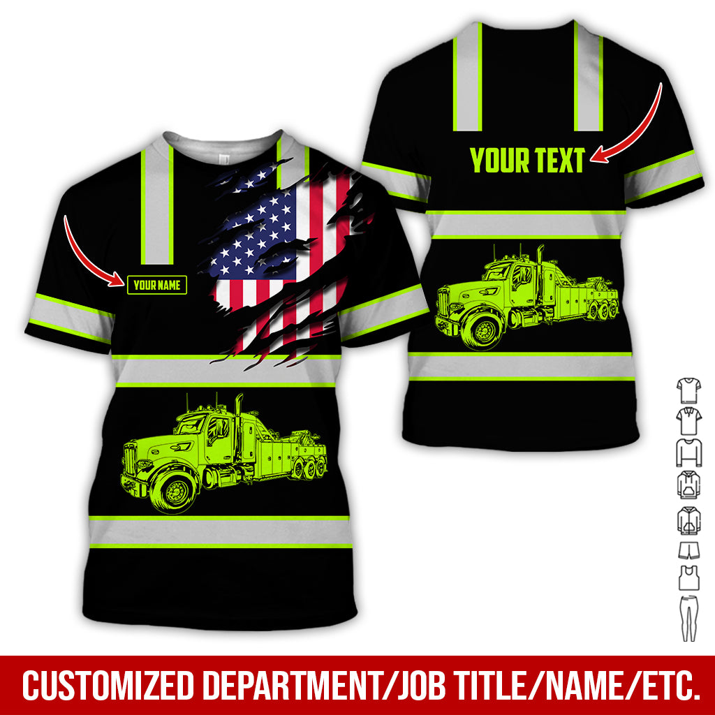 Custom Name & Love Tow Truck Uniform, Personalized Gear for Tow Truck Drivers