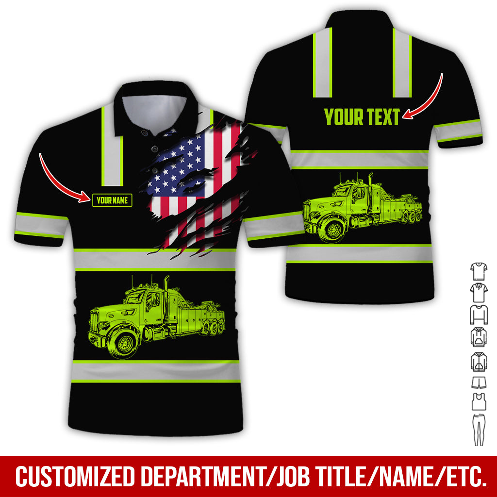 Custom Name & Love Tow Truck Uniform, Personalized Gear for Tow Truck Drivers
