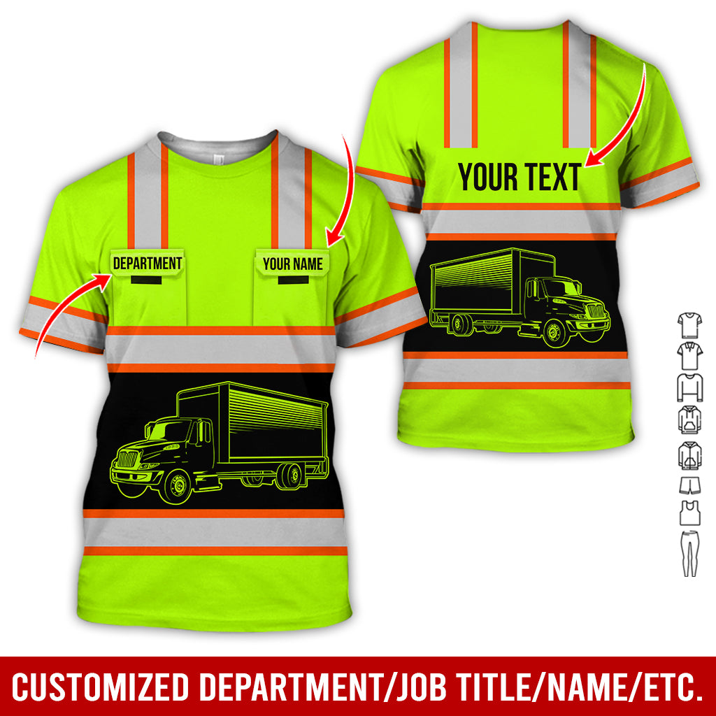 Custom Name Box Truck Uniform Clothes, Printed Pocket, Personalized Truck Driver Gear