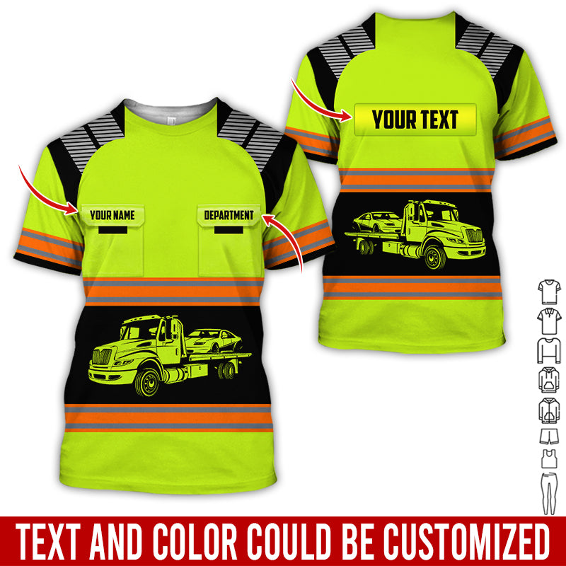 Custom Name & Love Tow Truck Uniform, Personalized Apparel for Tow Truck Lovers