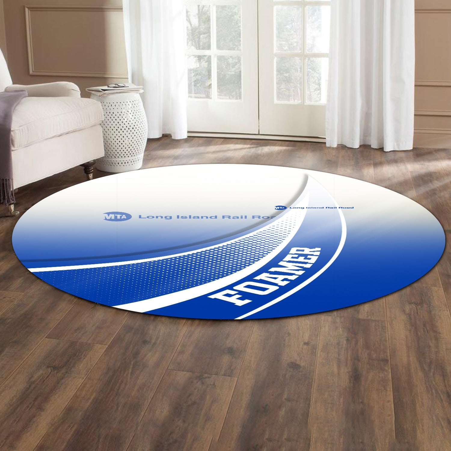 Railspirit Long Island Railroad Round Mat Railway-Themed Style Mat Gift Idea For Trainspotter