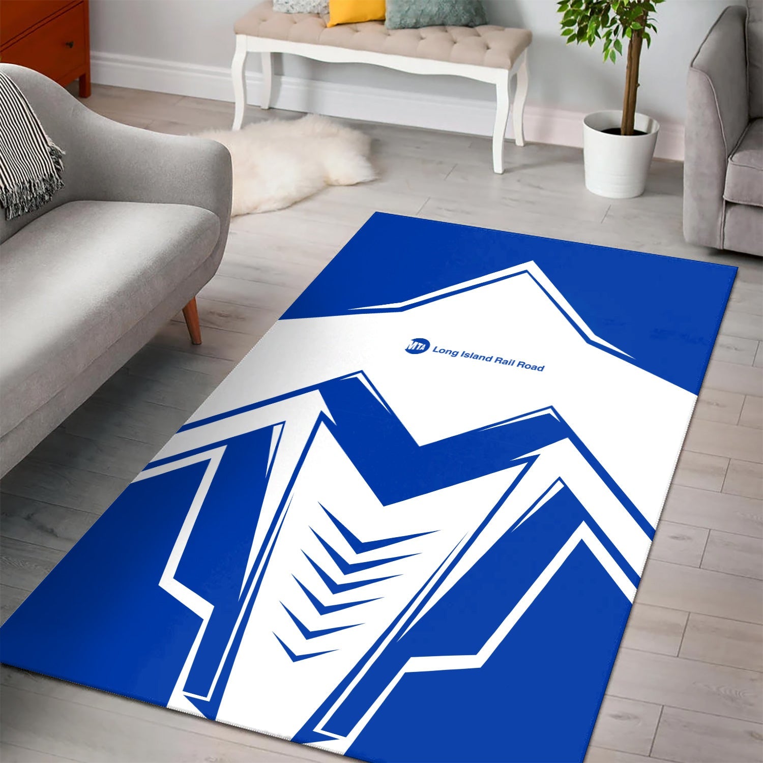 Railspirit Long Island Railroad Area Rug Railway Trainspotter Style Rug Gift Idea For Foamers