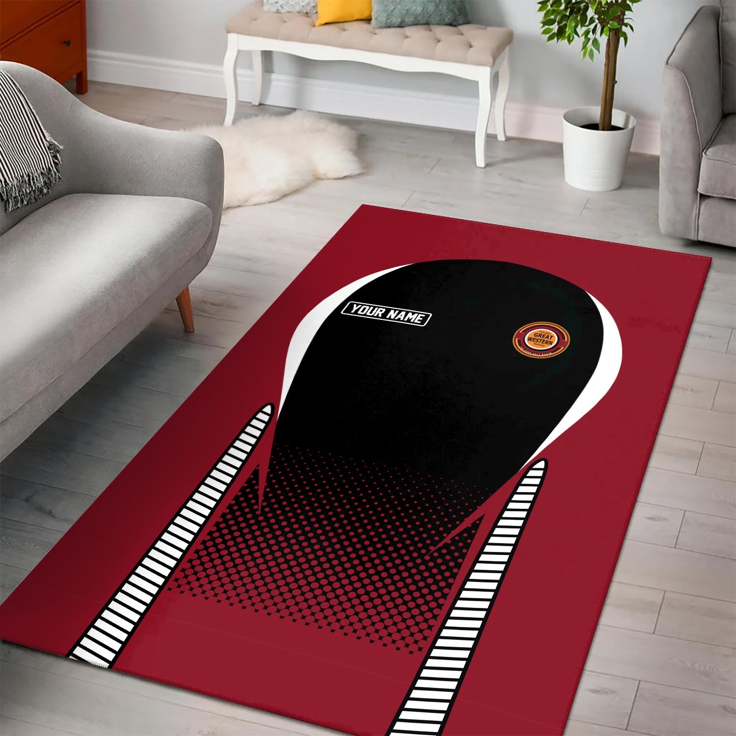 Railspirit Personalized Chicago Great Western Railroad Area Rug All Over Printed Rug