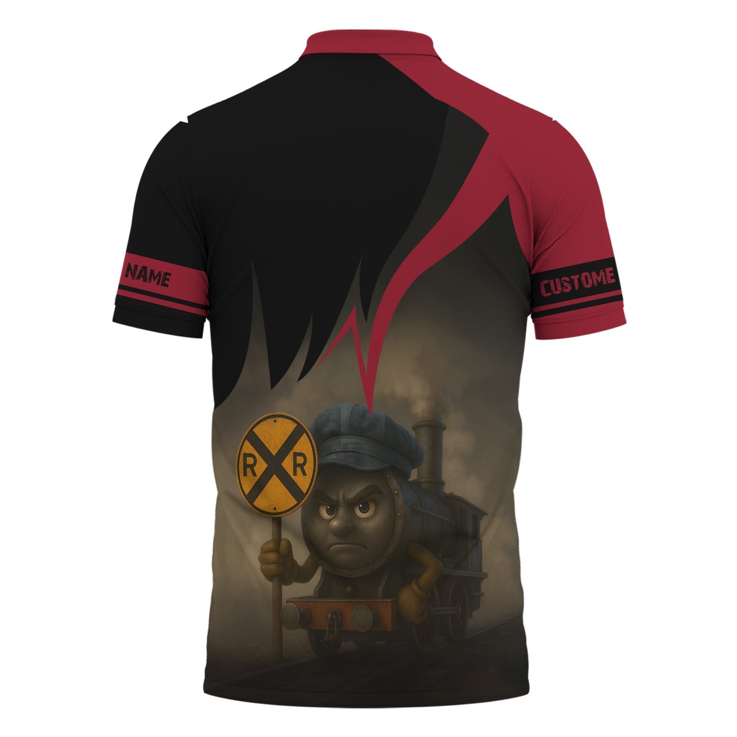 Railspirit Personalized Chicago Great Western Railroad Polo Shirt Angry Train Polo Shirt Gift Idea For Train Lover