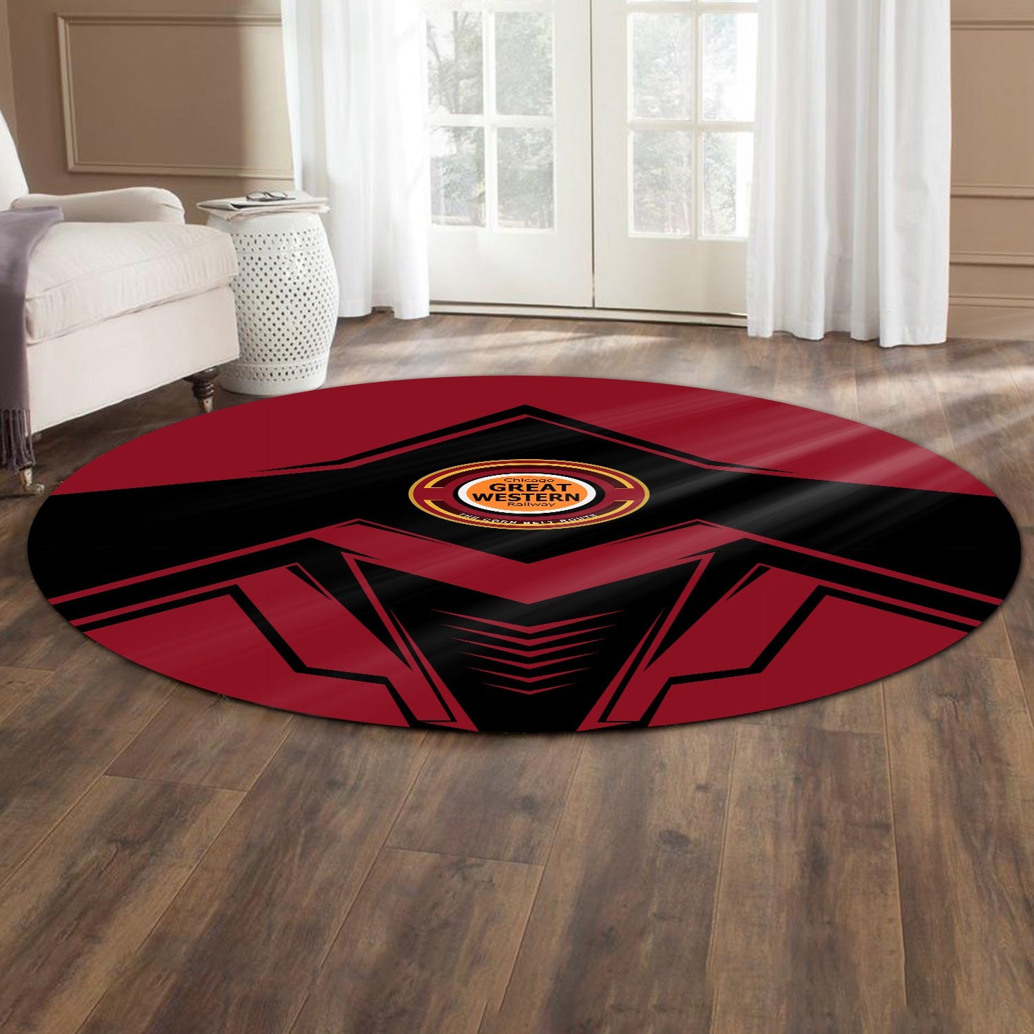 Railspirit Chicago Great Western Railroad Round Mat Railway Trainspotter Style Mat Gift Idea For Foamers