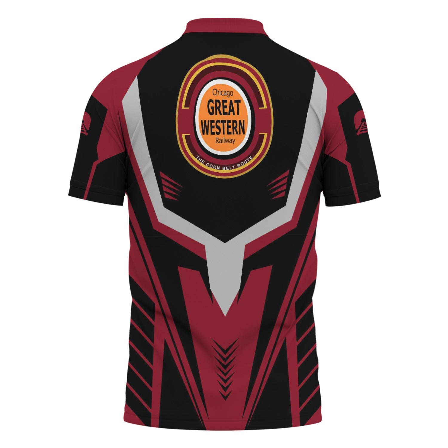 Railspirit Personalized Chicago Great Western Railroad Polo Shirt Workwear-Inspired with Custom Position Train Shirt