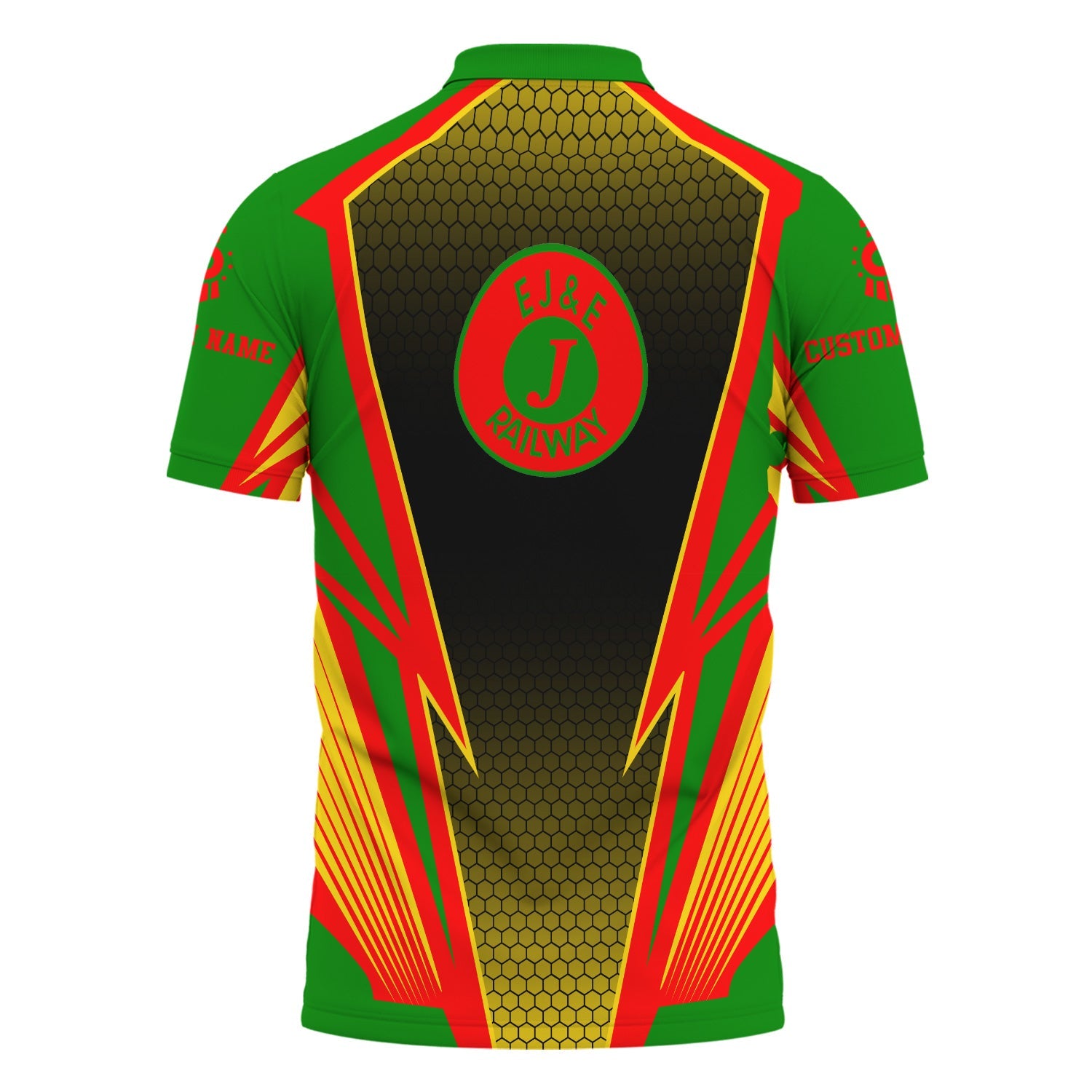 Railspirit Personalized Elgin Joliet And Eastern Railroad Polo Shirt Lightning Graphic Style Shirt Gift Idea For Train Lover