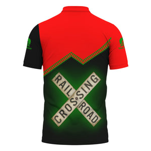 Railspirit Personalized Elgin Joliet And Eastern Railroad Polo Shirt Railroad Crossing Printed Train Track Shirt