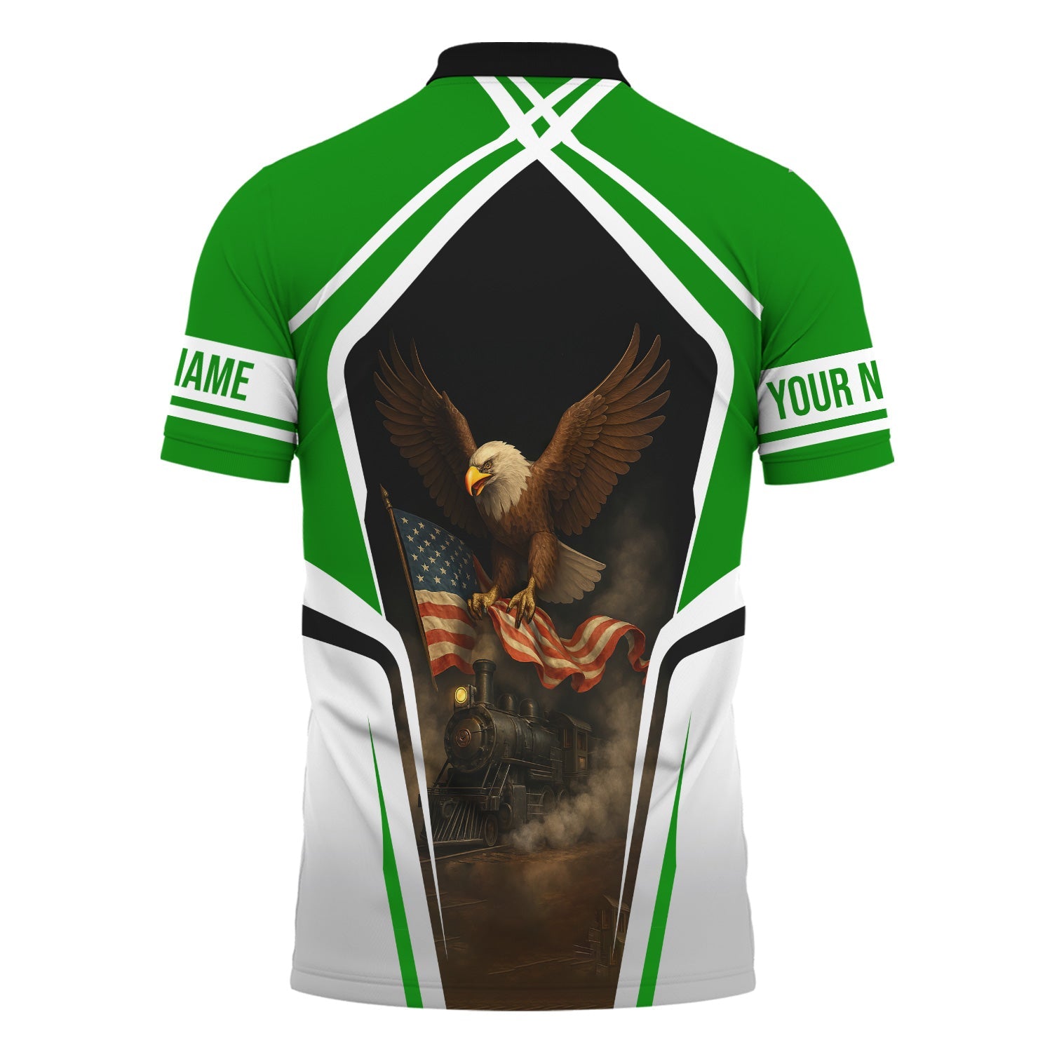 Railspirit Personalized Elgin Joliet And Eastern Railroad Polo Shirt American Eagle Vintage Train Shirt