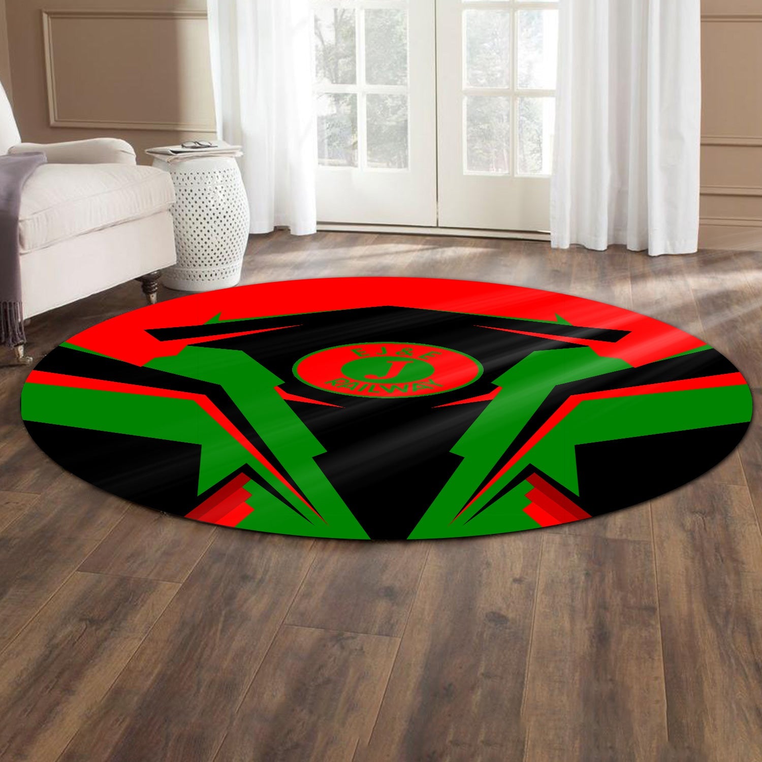 Railspirit Elgin Joliet And Eastern Railroad Round Mat Strong Line Style Rug All Over Print