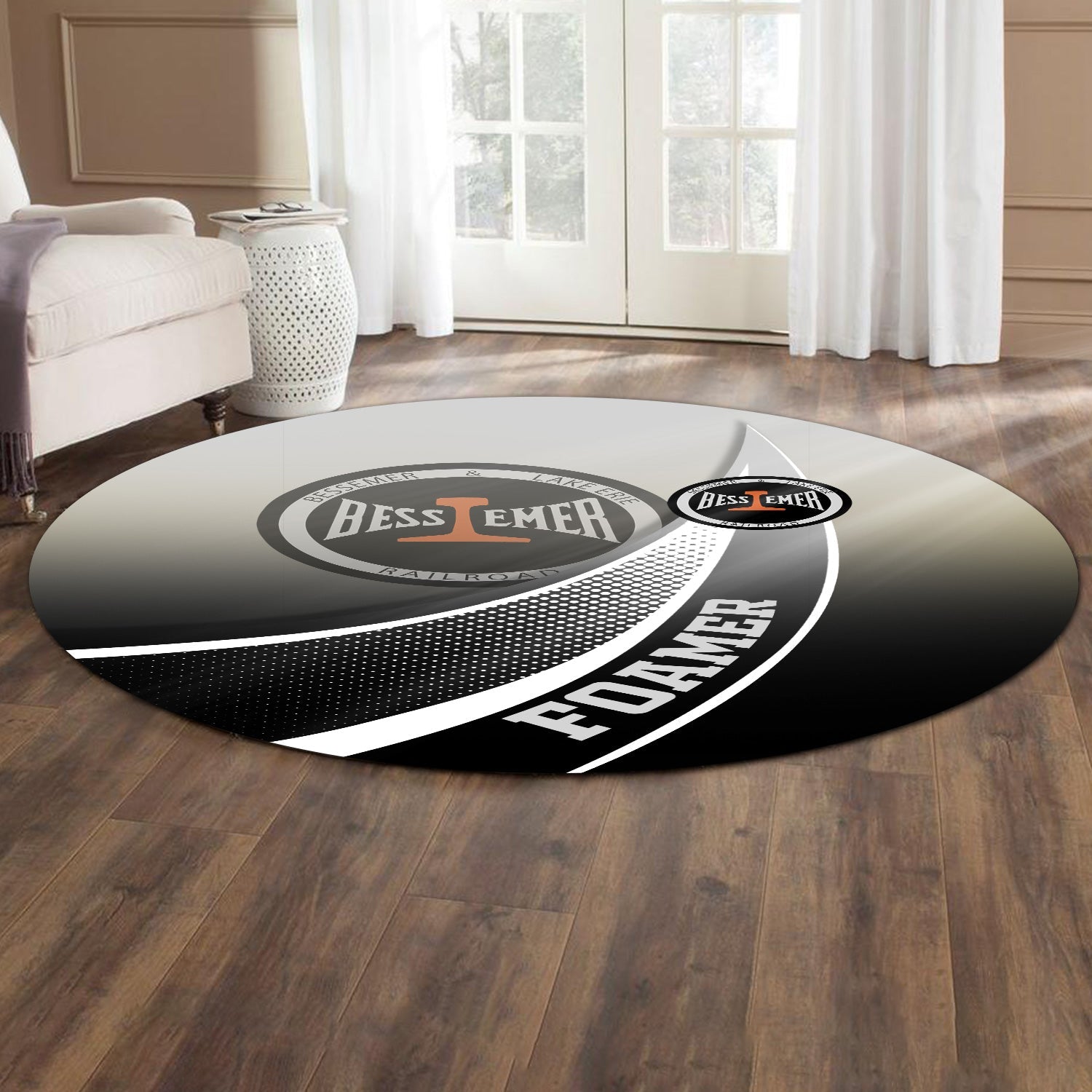 Railspirit Bessemer And Lake Erie Railroad Round Mat Railway-Themed Style Mat Gift Idea For Trainspotter