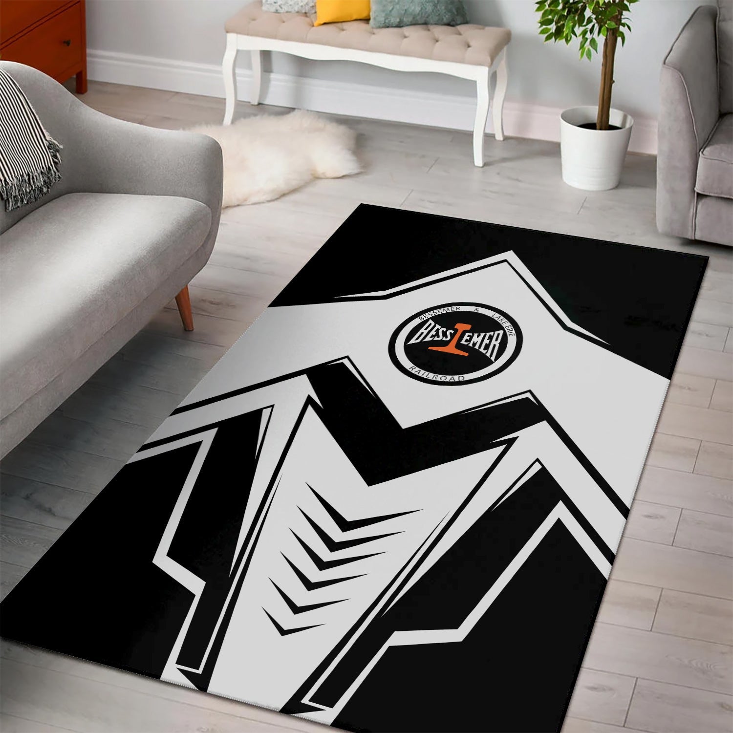 Railspirit Bessemer And Lake Erie Railroad Area Rug Railway Trainspotter Style Rug Gift Idea For Foamers