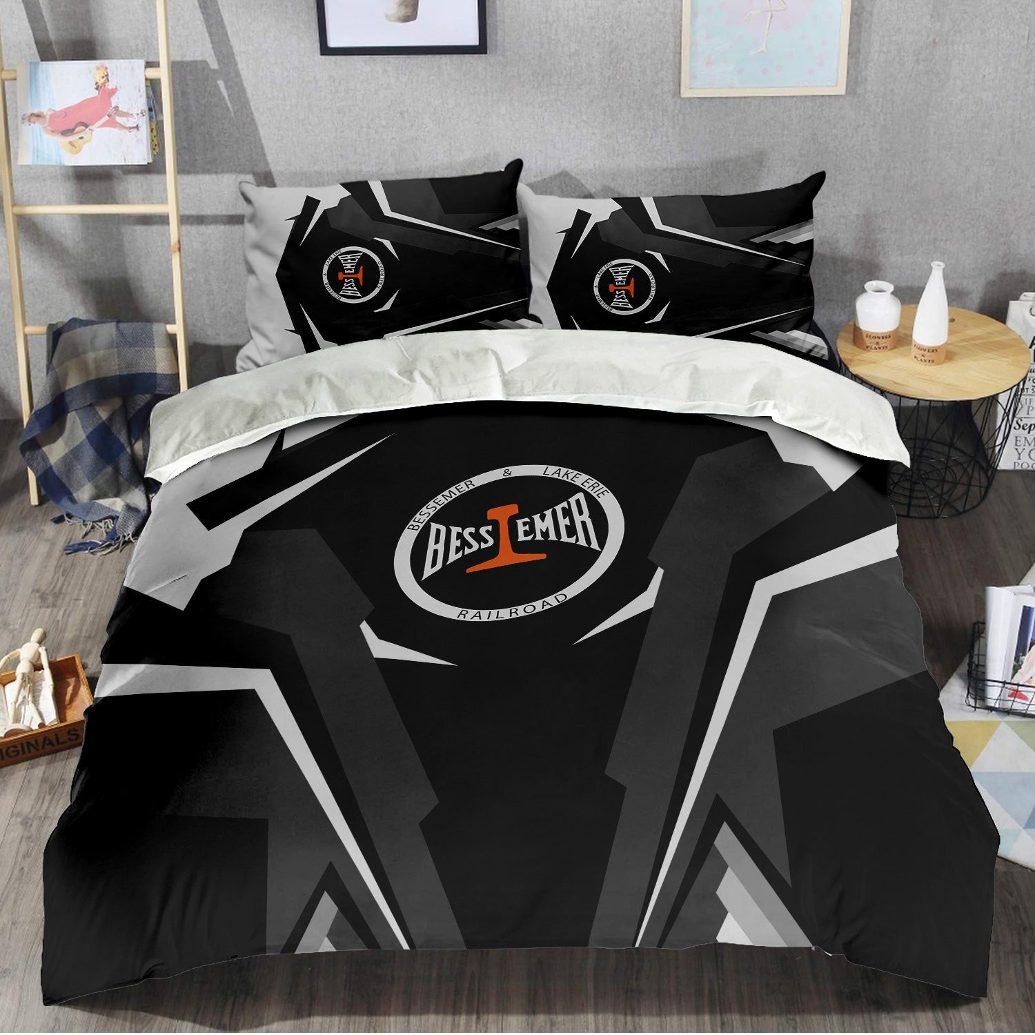Railspirit Bessemer And Lake Erie Railroad Bedding Set Strong Line Style Bedding Set All Over Print