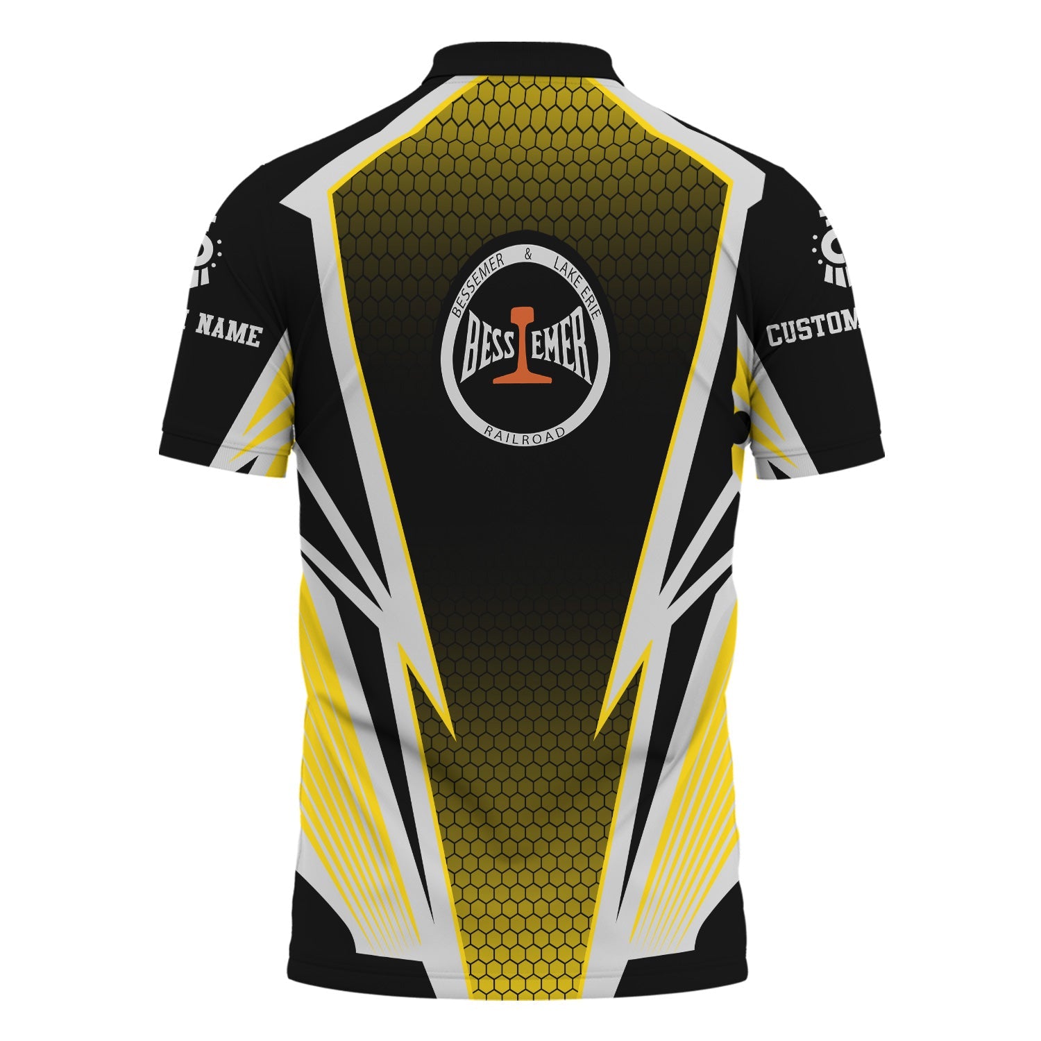 Railspirit Personalized Bessemer And Lake Erie Railroad Polo Shirt Lightning Graphic Style Shirt Gift Idea For Train Lover