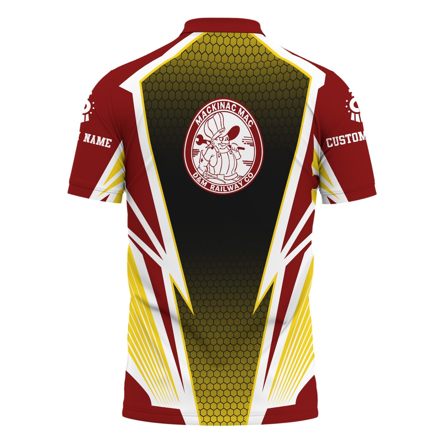 Railspirit Personalized Detroit & Mackinac Railroad Polo Shirt Lightning Graphic Style Shirt Gift Idea For Train Lover