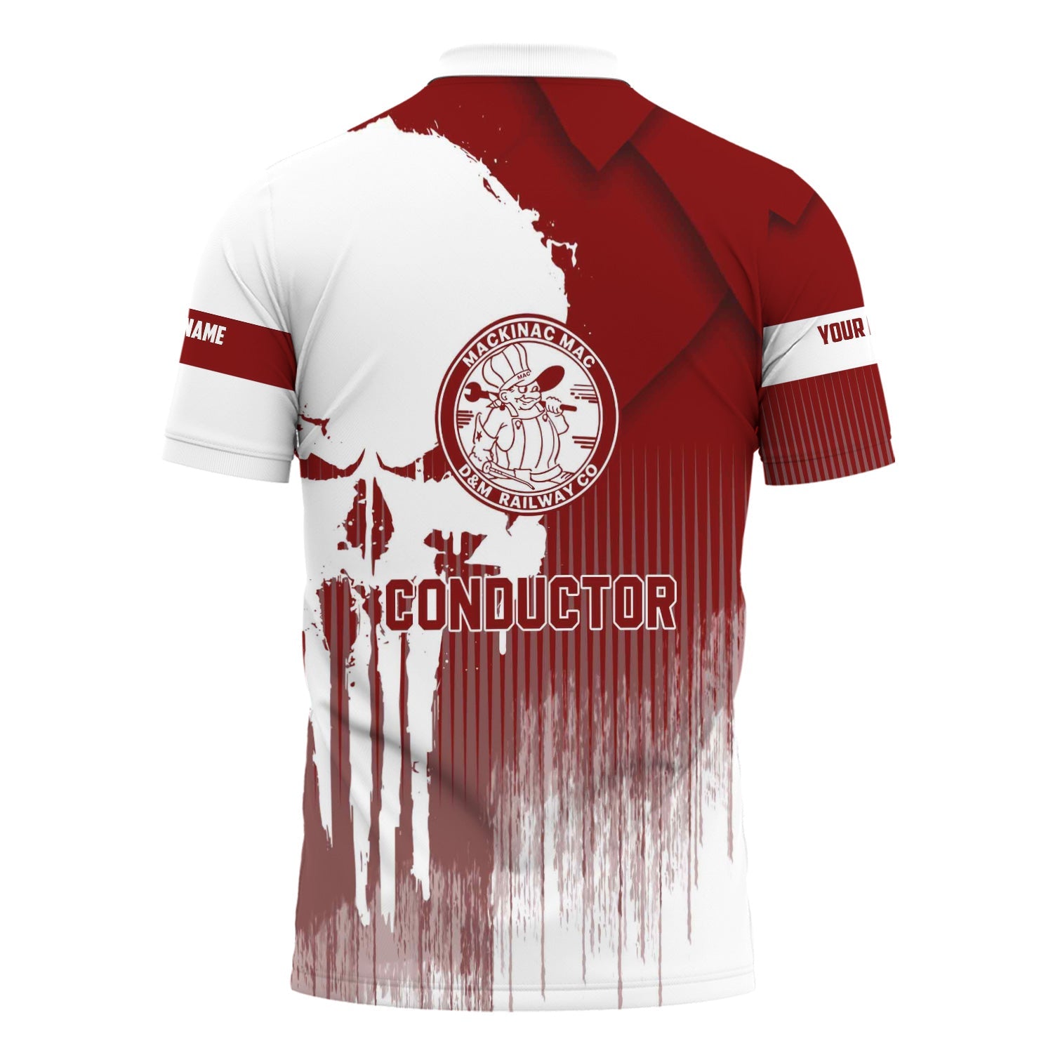 Railspirit Personalized Detroit & Mackinac Railroad Polo Shirt Skull Design with Custom Job Train Shirt for Trackhead Crew