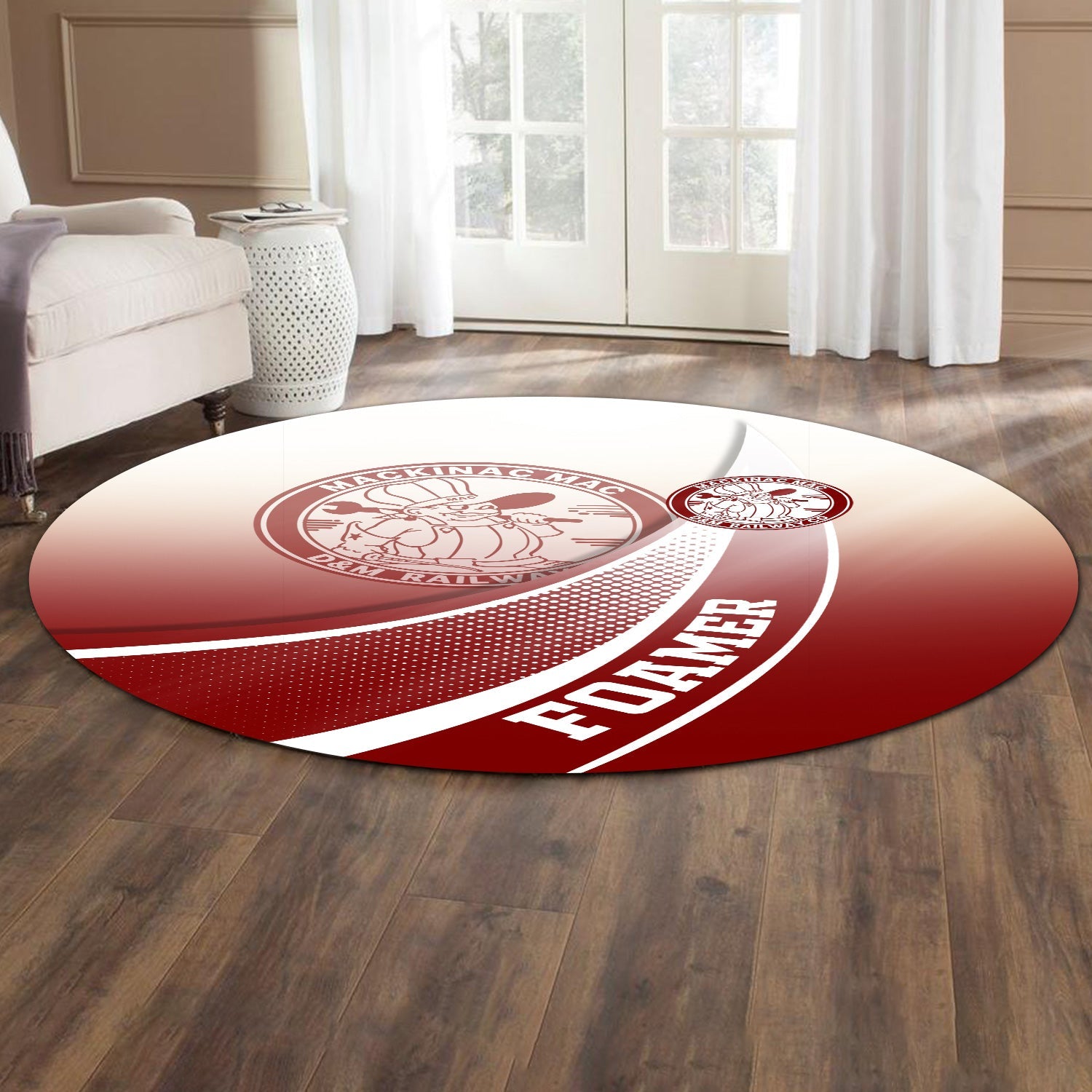 Railspirit Detroit & Mackinac Railroad Round Mat Railway-Themed Style Mat Gift Idea For Trainspotter