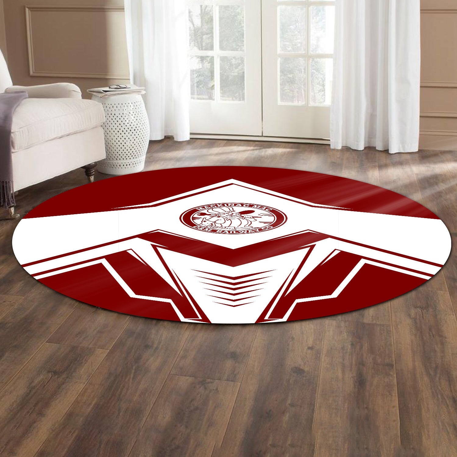 Railspirit Detroit & Mackinac Railroad Round Mat Railway Trainspotter Style Mat Gift Idea For Foamers