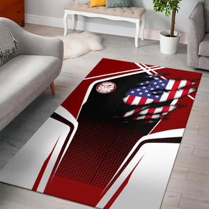 Railspirit Personalized Detroit & Mackinac Railroad Area Rug American Eagle Vintage Train Rug
