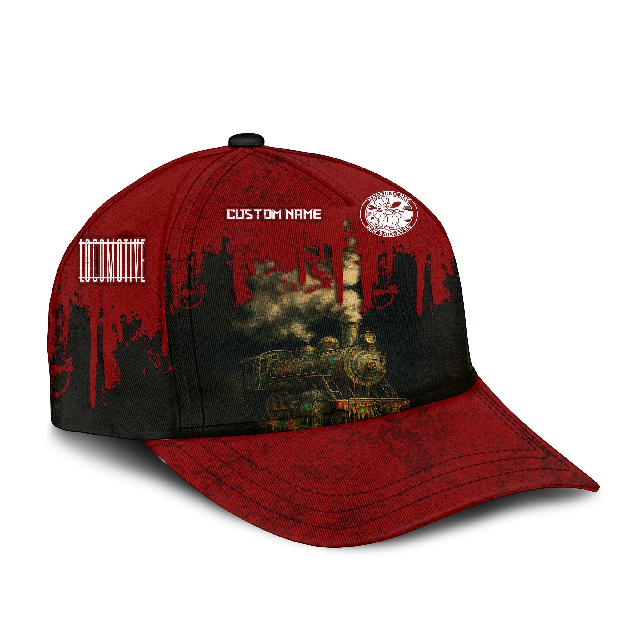 Railspirit Personalized Detroit & Mackinac Railroad Classic Cap Vintage Train Art Style Cap For Locomotive Fans