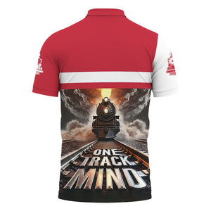 Railspirit Personalized Canadian Pacific Kansas City Polo Shirt One Track Mind CPKC Train Printed Shirt