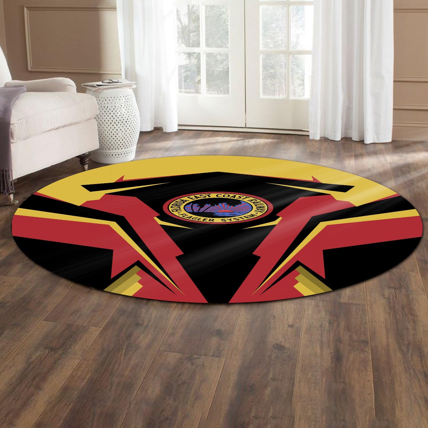 Railspirit Florida East Coast Railway Round Mat Strong Line Style Rug All Over Print