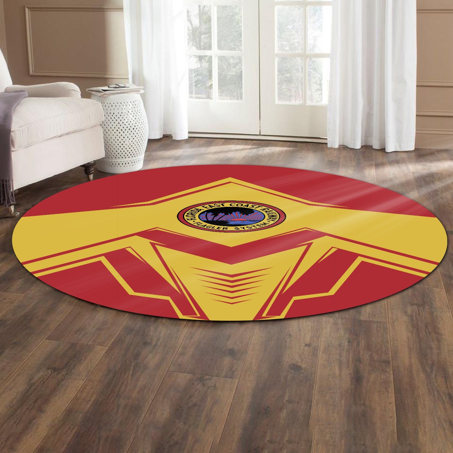 Railspirit Florida East Coast Railway Round Mat Railway Trainspotter Style Mat Gift Idea For Foamers