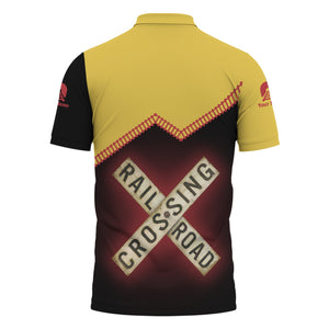 Railspirit Personalized Florida East Coast Railway Polo Shirt Railroad Crossing Printed Train Track Shirt