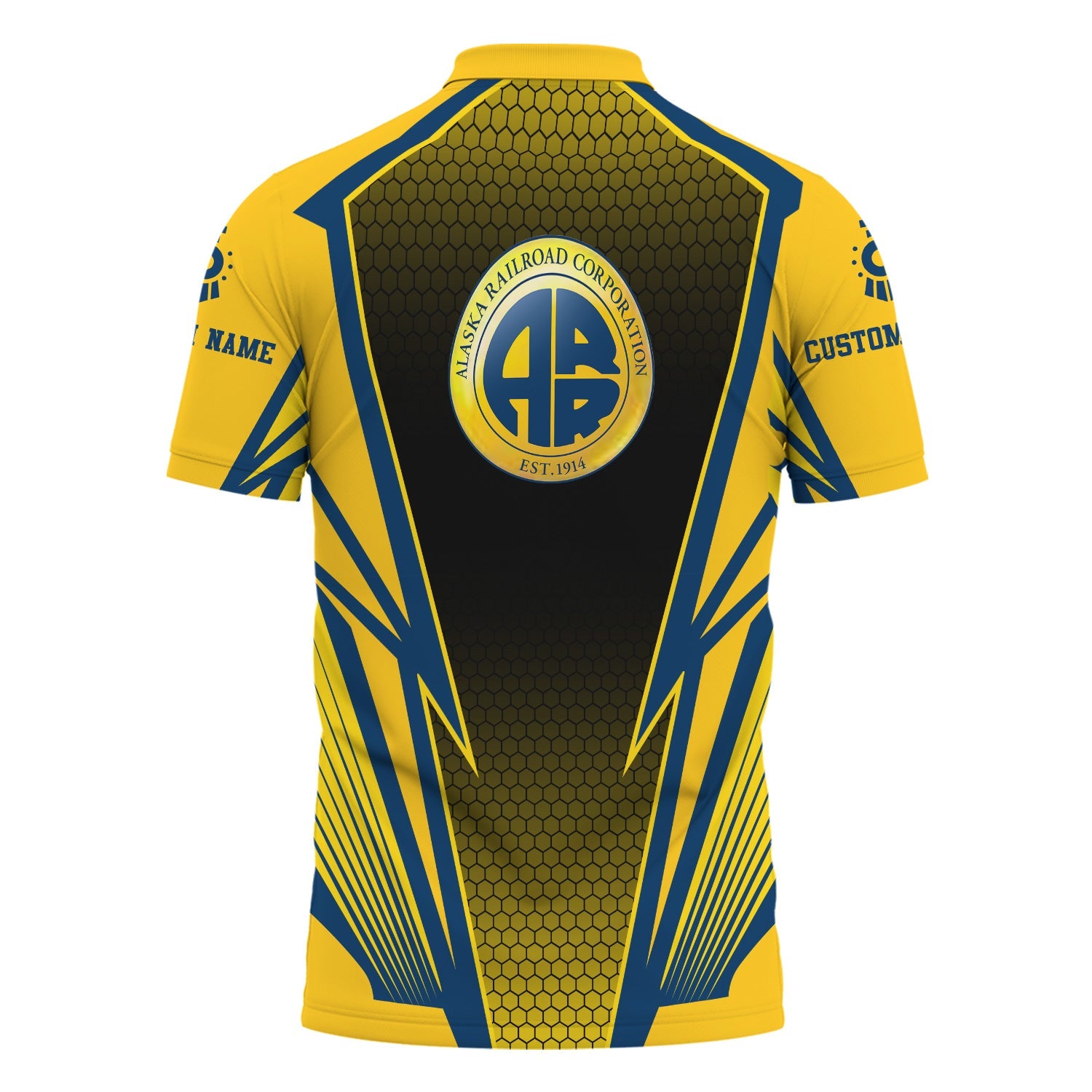 Railspirit Personalized Alaska Railroad Polo Shirt Lightning Graphic Style Shirt Gift Idea For Train Lover