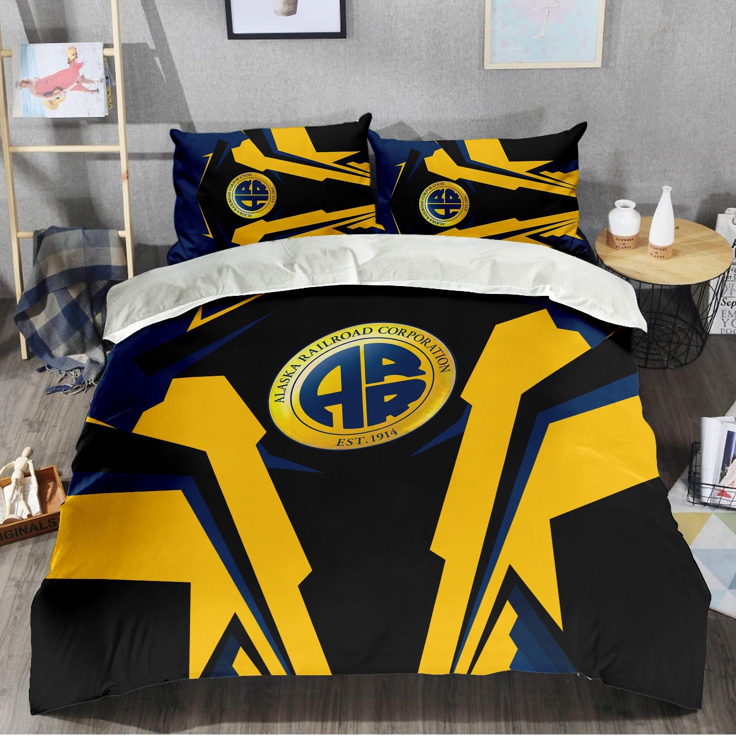 Railspirit Alaska Railroad Bedding Set Strong Line Style Bedding Set All Over Print