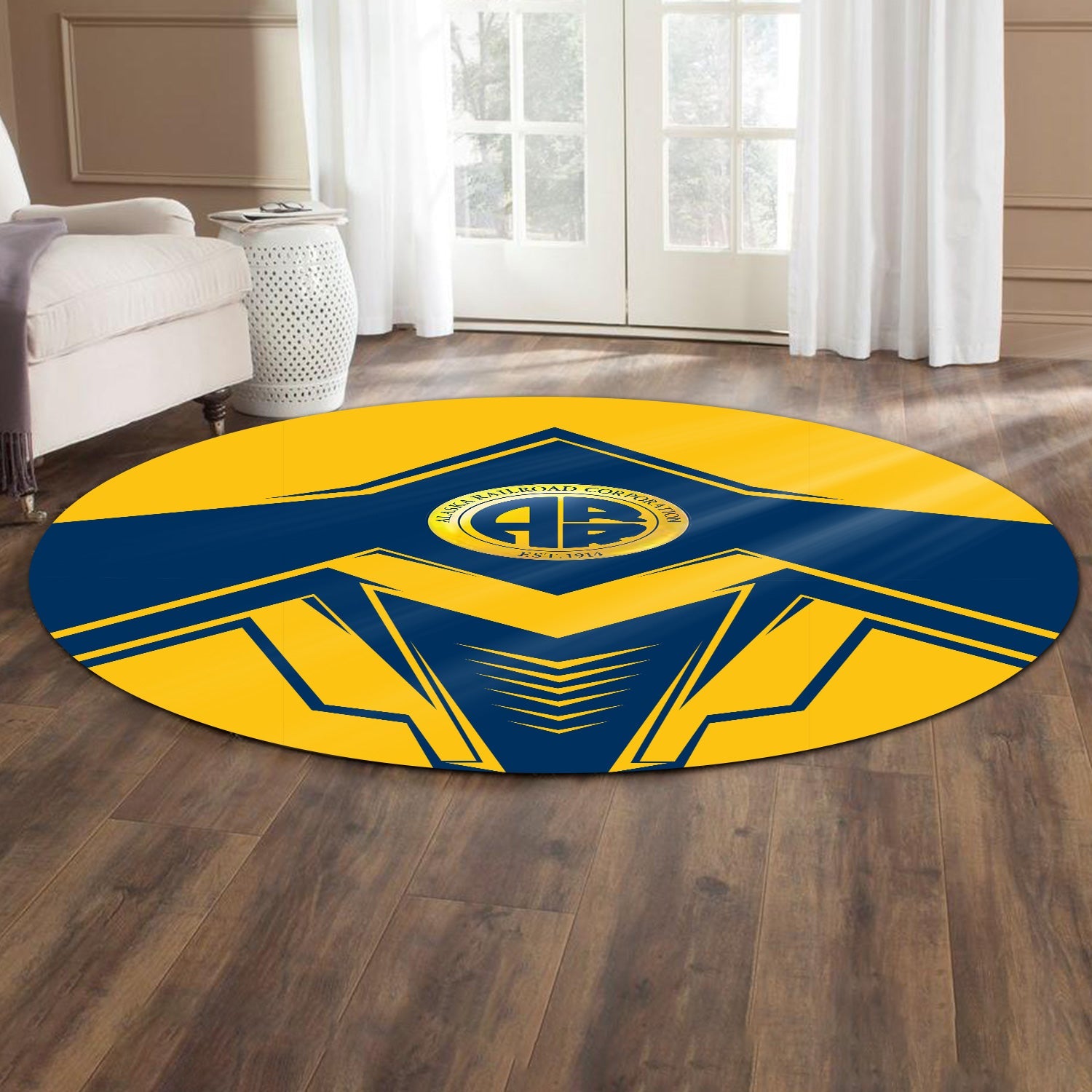 Railspirit Alaska Railroad Round Mat Railway Trainspotter Style Mat Gift Idea For Foamers