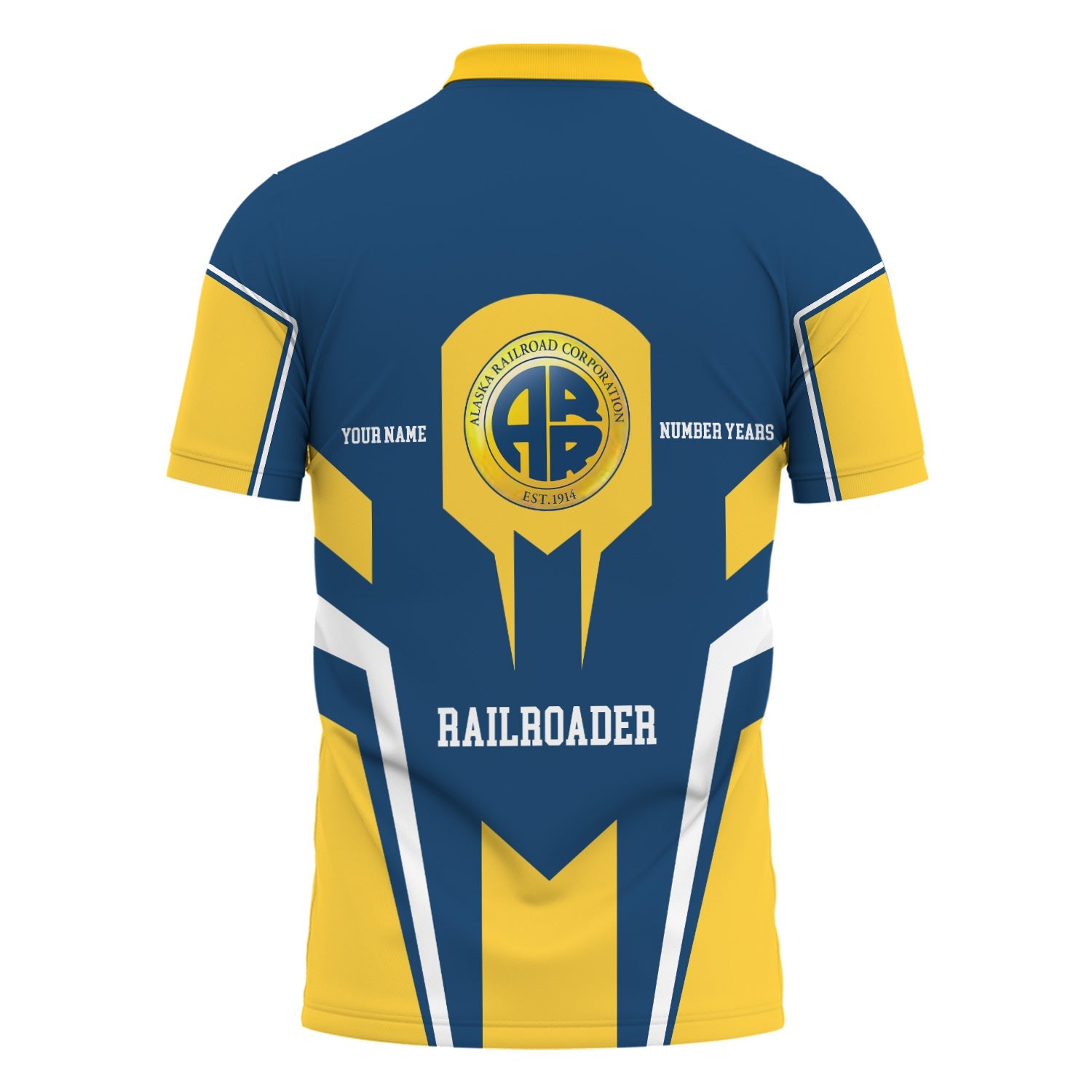 Railspirit Personalized Alaska Railroad Polo Shirt Custom Year Railroader Shirt Gift Idea For Train Lover