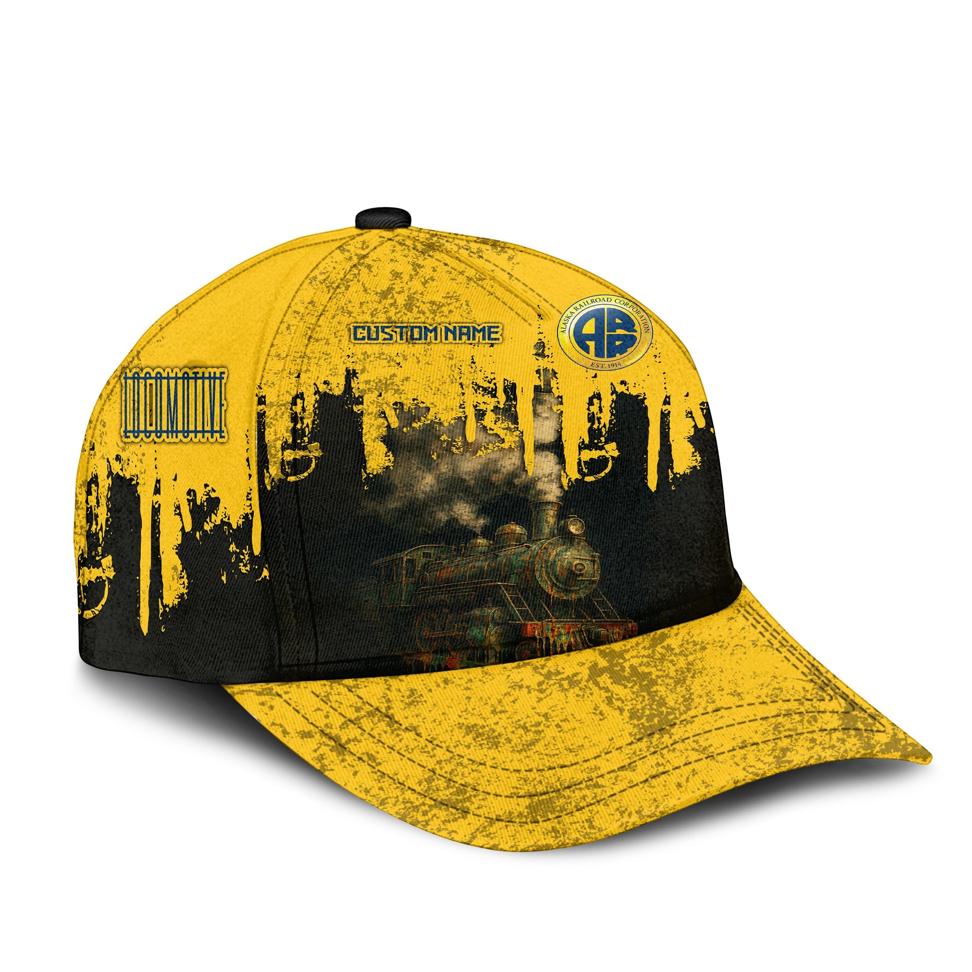 Railspirit Personalized Alaska Railroad Classic Cap Vintage Train Art Style Cap For Locomotive Fans