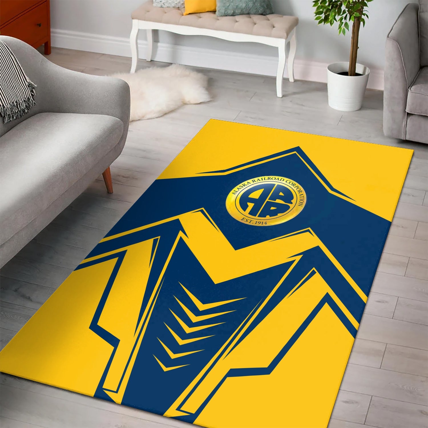 Railspirit Alaska Railroad Area Rug Railway Trainspotter Style Rug Gift Idea For Foamers