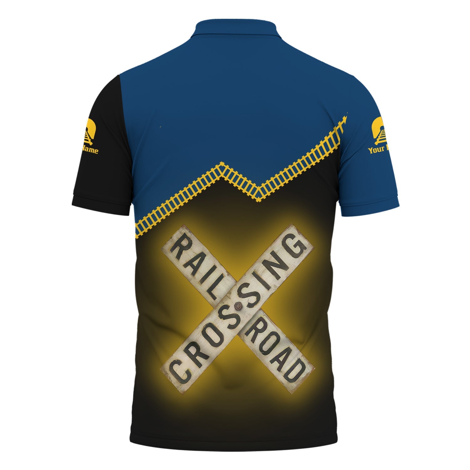 Railspirit Personalized Alaska Railroad Polo Shirt Railroad Crossing Printed Train Track Shirt