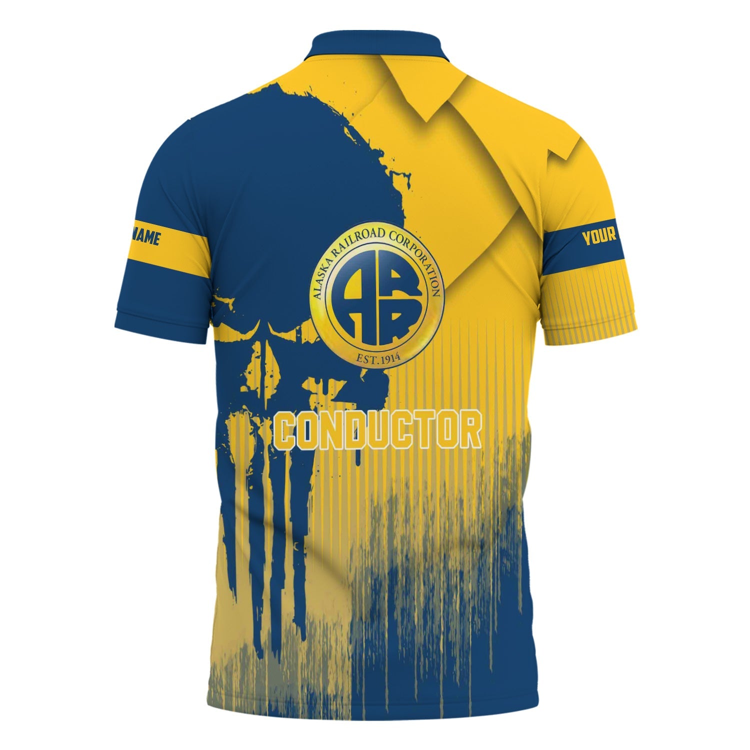 Railspirit Personalized Alaska Railroad Polo Shirt Skull Design with Custom Job Train Shirt for Trackhead Crew