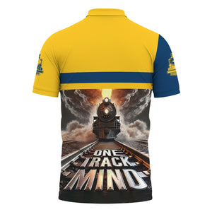 Railspirit Personalized Alaska Railroad Polo Shirt One Track Mind Train Printed Shirt