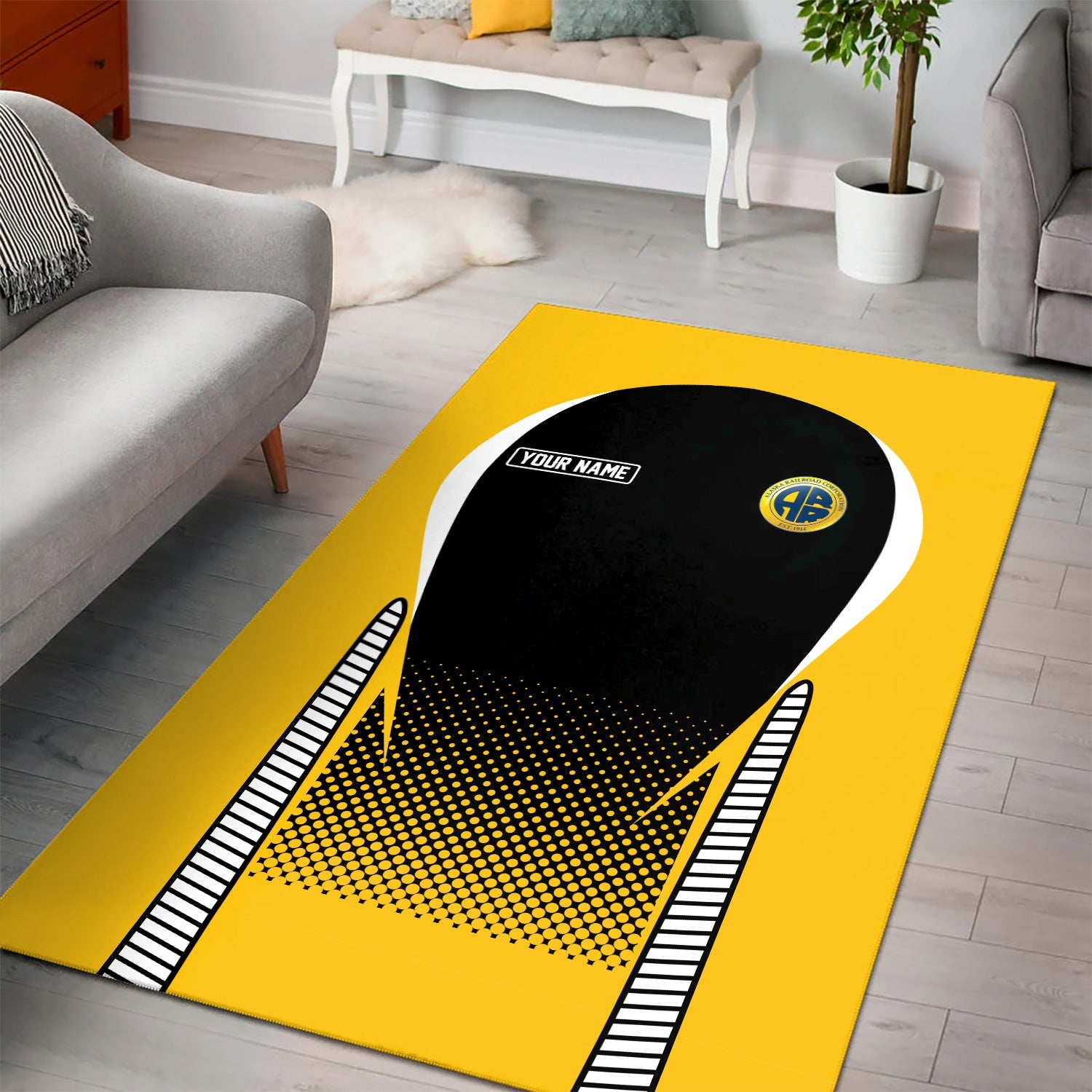 Railspirit Personalized Alaska Railroad Area Rug All Over Printed Rug