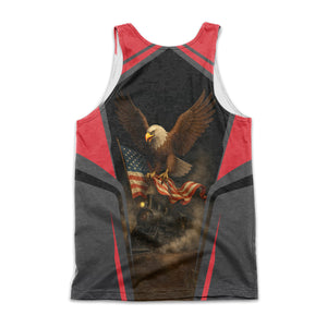 Railspirit Personalized Kansas City Southern Men Tank Top American Eagle Vintage Train Shirt