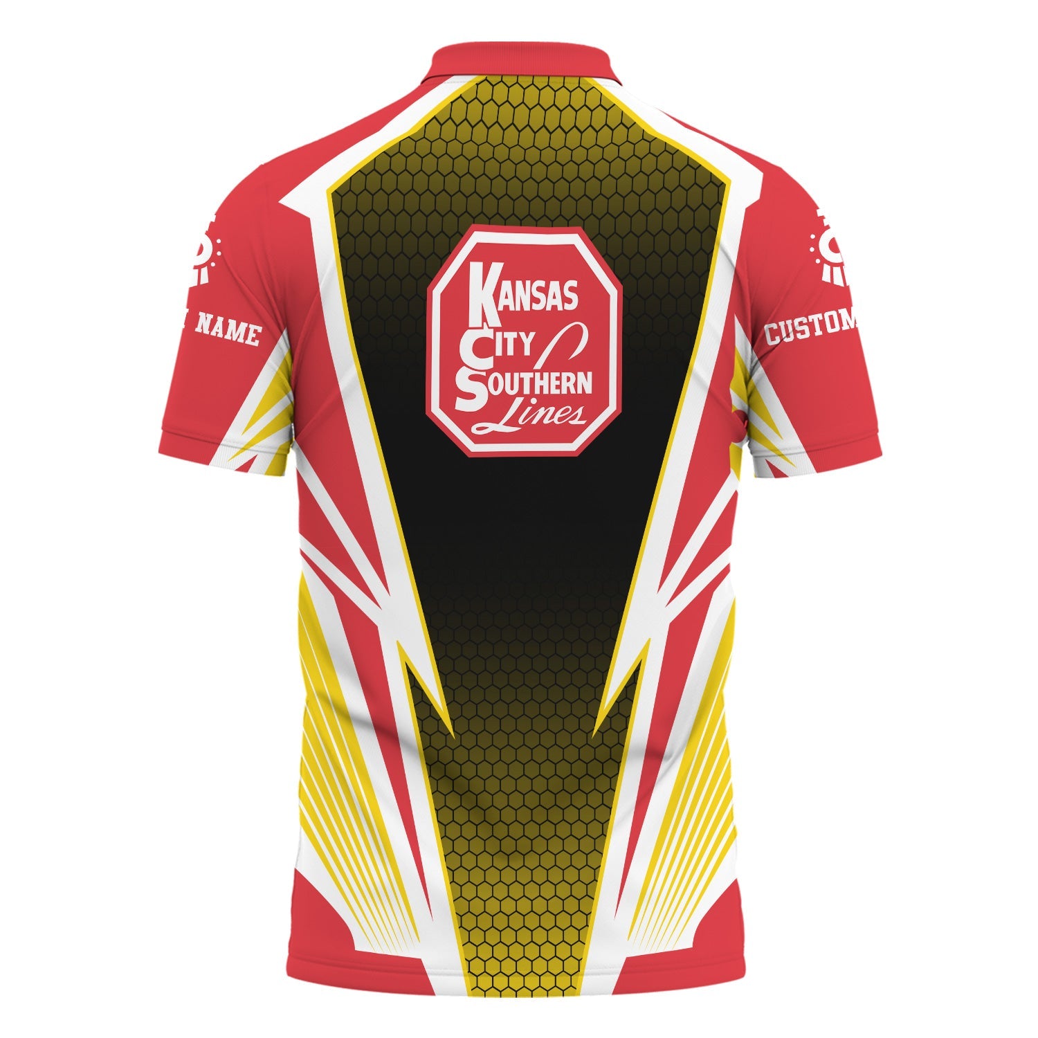 Railspirit Personalized Kansas City Southern Polo Shirt Lightning Graphic Style Shirt Gift Idea For Train Lover