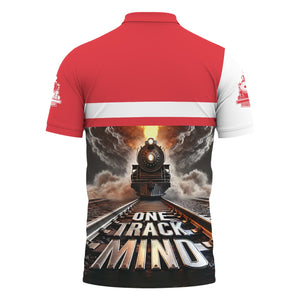 Railspirit Personalized Kansas City Southern Polo Shirt One Track Mind Train Printed Shirt