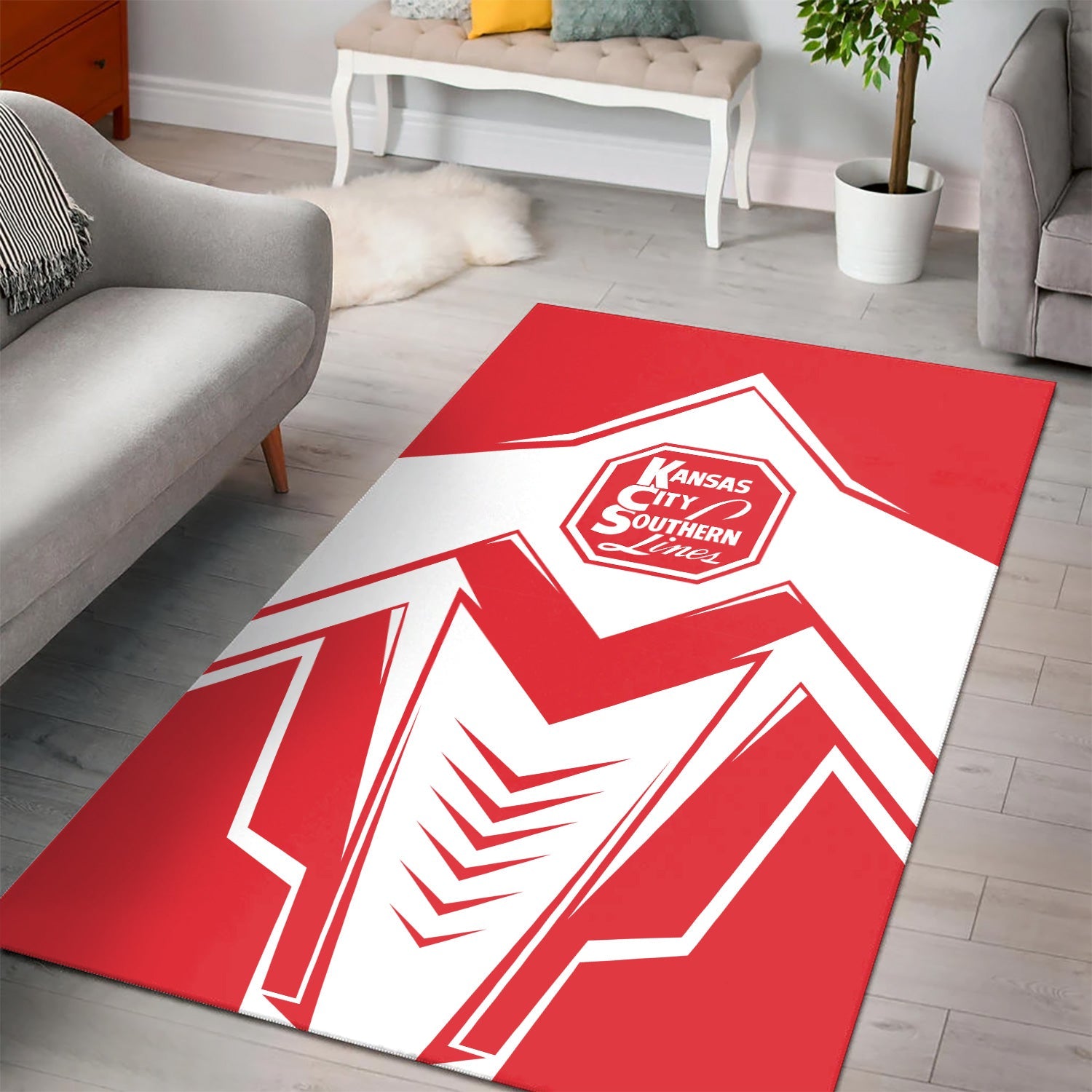 Railspirit Kansas City Southern Area Rug Railway Trainspotter Style Rug Gift Idea For Foamers