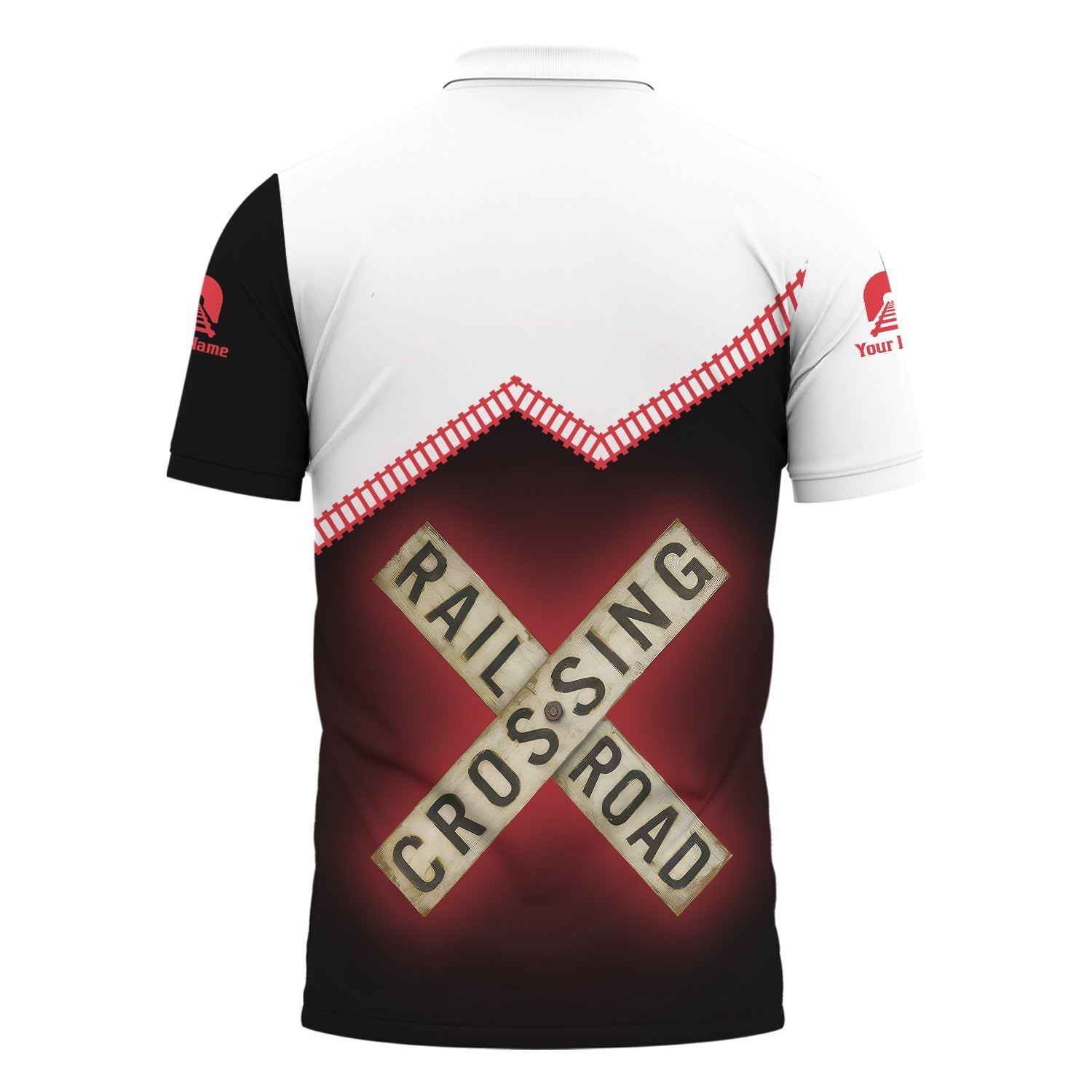 Railspirit Personalized Kansas City Southern Polo Shirt Railroad Crossing Printed Train Track Shirt