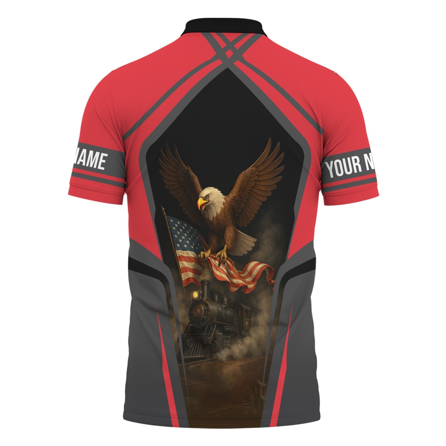 Railspirit Personalized Kansas City Southern Polo Shirt American Eagle Vintage Train Shirt