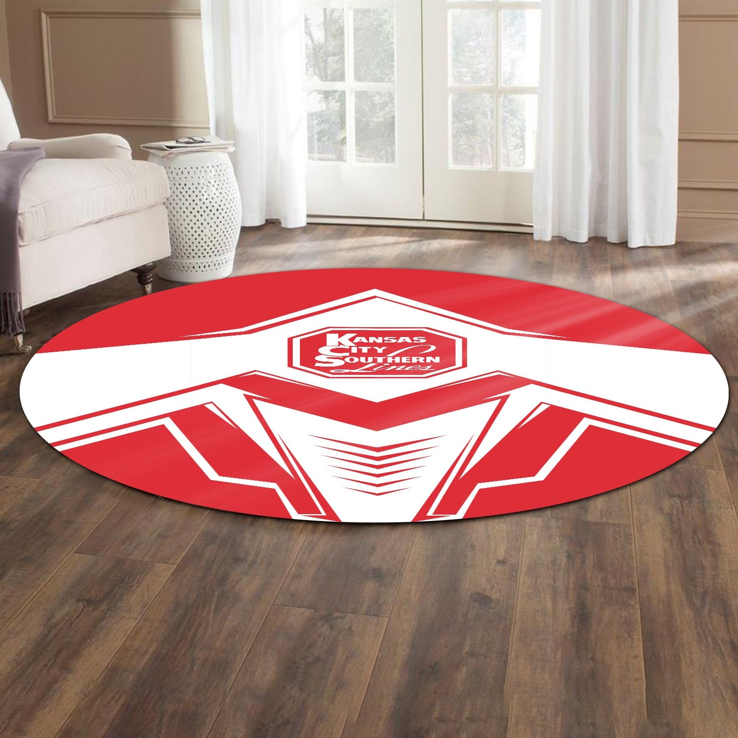 Railspirit Kansas City Southern Round Mat Railway Trainspotter Style Mat Gift Idea For Foamers