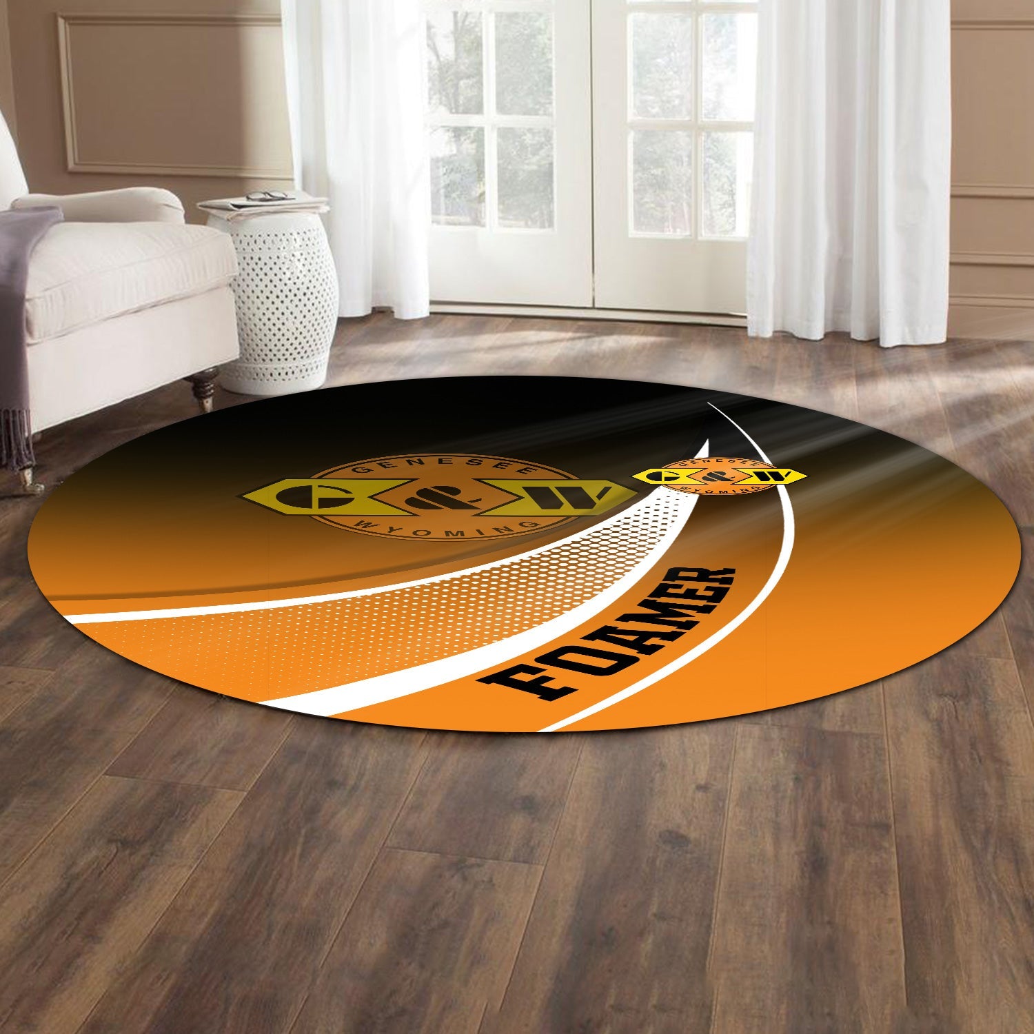 Railspirit Genesee & Wyoming Inc. Railroad Round Mat Railway-Themed Style Mat Gift Idea For Trainspotter
