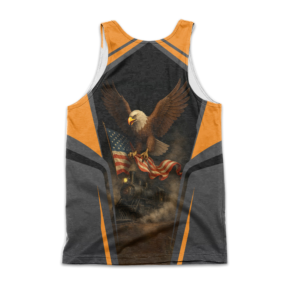 Railspirit Personalized Genesee & Wyoming Inc. Railroad Men Tank Top American Eagle Vintage Train Shirt