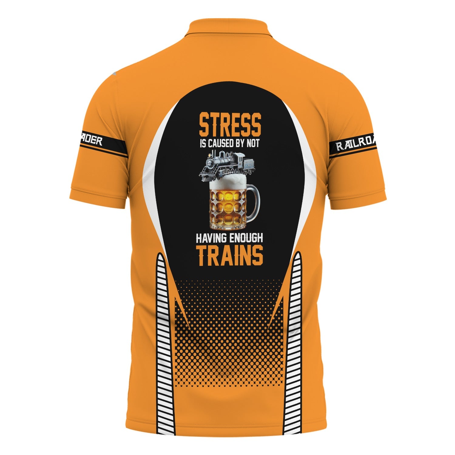 Railspirit Personalized Genesee & Wyoming Inc. Railroad Polo Shirt Stress Is Caused By Not Having Enough Trains Shirt All Over Print