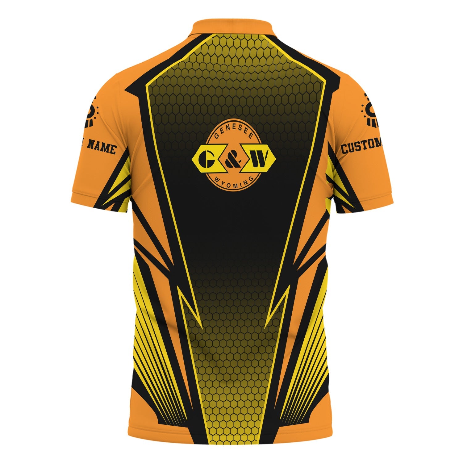 Railspirit Personalized Genesee & Wyoming Inc. Railroad Polo Shirt Lightning Graphic Style Shirt Gift Idea For Train Lover