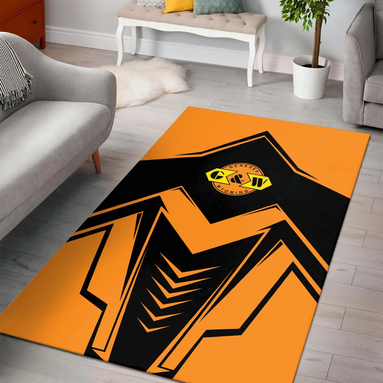 Railspirit Genesee & Wyoming Inc. Railroad Area Rug Railway Trainspotter Style Rug Gift Idea For Foamers